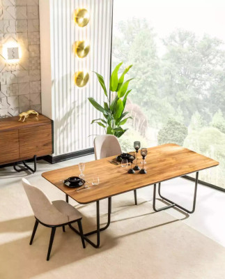 Mobili Tavoli da pranzo 220x100 cm Tavolo da pranzo di lusso Tavolo in legno Tavoli da pranzo