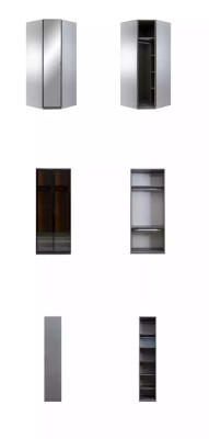 Armadio ad angolo guardaroba armadio armadio di lusso in legno design mobili camera da letto grigia.