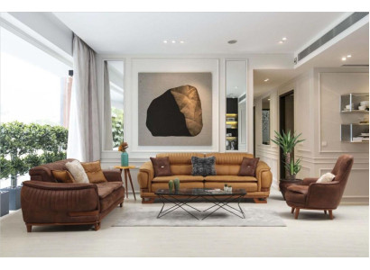 Sofà componibile Set da salotto Set di divani completo 3+3+1 posti Poltrona