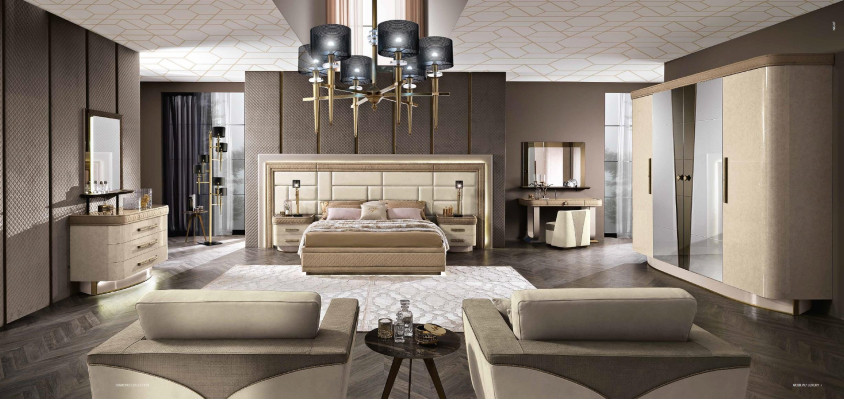 Comò con specchio Credenza Comodini Set Mobili italiani in stile 2 pezzi Armadio in legno