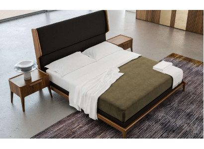 Set da camera da letto marrone Letto Comodini 2 pezzi Stile moderno Mobili di lusso