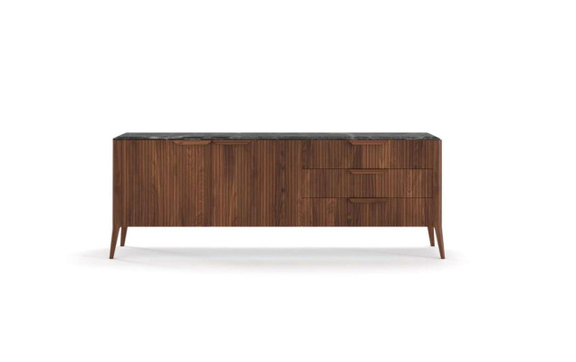 Grande credenza in legno Mobile da pranzo moderno in legno massello Nuovo