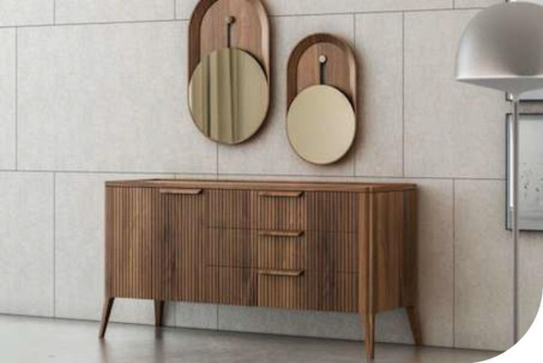 Noci naturali - Comò di marmo nero Toros lussuoso mobili da soggiorno