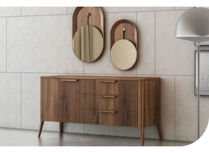 Noci naturali - Comò di marmo nero Toros lussuoso mobili da soggiorno