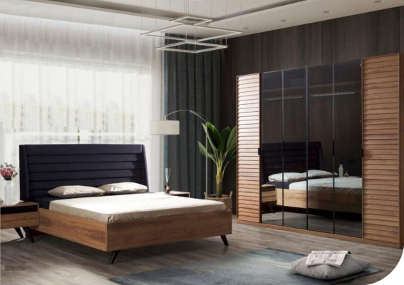 Armadio a ante scorrevoli con ante in vetro Mobili da camera da letto Specchio Marrone