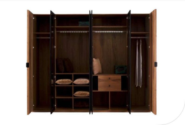 Armadio a ante scorrevoli con ante in vetro Mobili da camera da letto Specchio Marrone