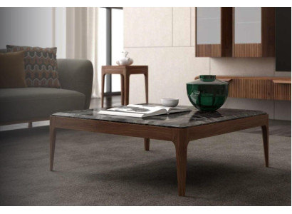Tavolino lounge Toros in marmo nero, tavolino da caffè stile moderno.