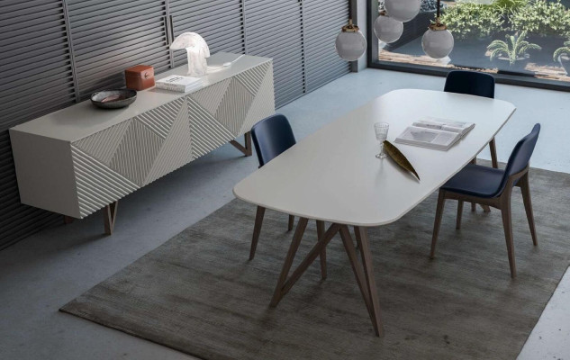 Mobile grigio moderno di lusso con ante bassa con spazio di archiviazione stile