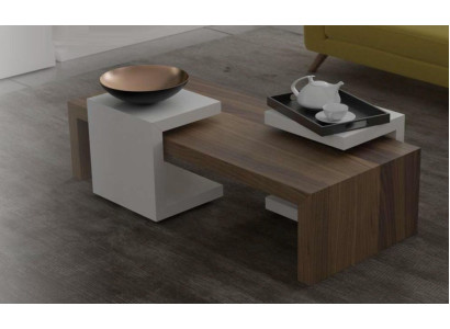 Set tavolino da salotto noce naturale mobili da soggiorno tavolini moderni nuovi