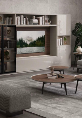 Set di tavolini da salotto Mobili da soggiorno di lusso Tavoli Marroni Design di lusso in legno