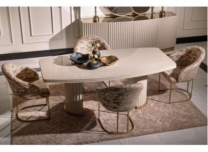 Gruppo da pranzo angolo cena tavolo sedie set 7 pezzi sala da pranzo beige legno design