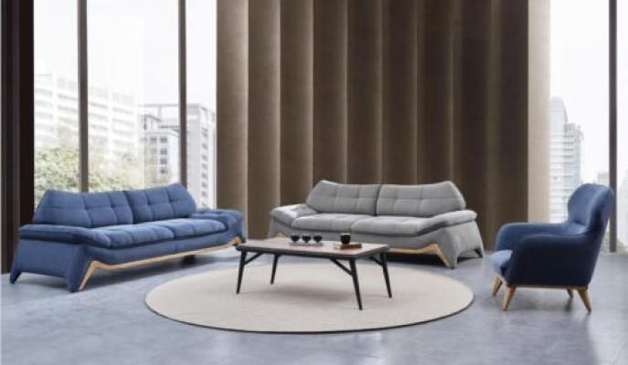 Moderno set di divani per soggiorno con divano a 3 posti e 3 posti, poltrona imbottita e set di divani.