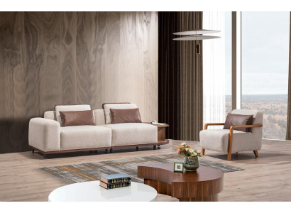 Soggiorno beige Set divani da designer 2+1 posti in lusso