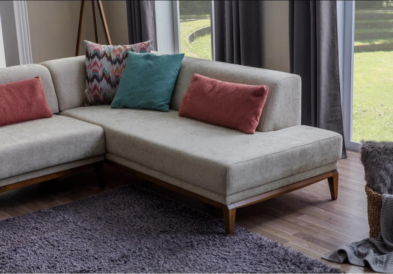 Sofà grigio a L struttura angolare soggiorno divani divani di lusso