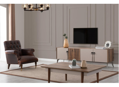 Set designer per il soggiorno Tavolino di lusso Mobile TV moderno 3 pezzi Nuovo