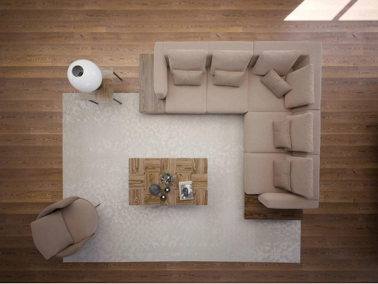Soggiorno mobili di design Set di lusso Divano ad angolo Forma a L Tavolino da salotto