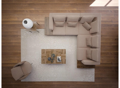 Soggiorno mobili di design Set di lusso Divano ad angolo Forma a L Tavolino da salotto