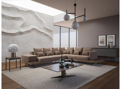 Soggiorno divano ad angolo L-forma design di lusso arredamento tavolino nuovo