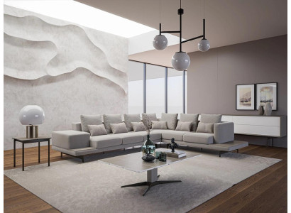 Mobili imbottiti Grigio Divano Ad angolo Design Nuovo Tavolino per il soggiorno