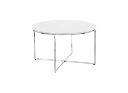 Lussuoso tavolino bianco Gambe in metallo bianco argentato Soggiorno nuovo