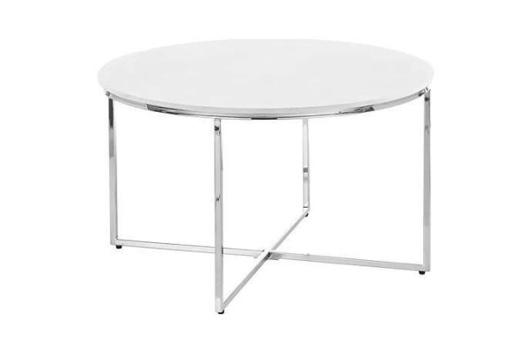 Lussuoso tavolino bianco Gambe in metallo bianco argentato Soggiorno nuovo