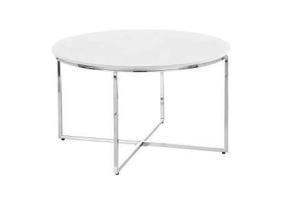 Lussuoso tavolino bianco Gambe in metallo bianco argentato Soggiorno nuovo