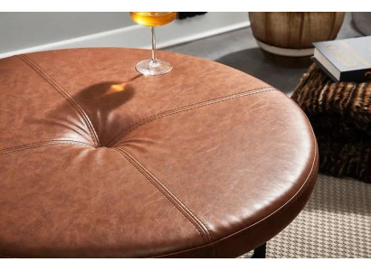 Tavolino in pelle marrone metallo, mobili da soggiorno di alta qualità nuovi ed eleganti moderni