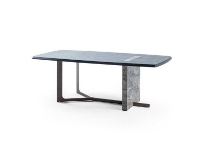 Moderno tavolo da pranzo rettangolare grigio in legno design di lusso