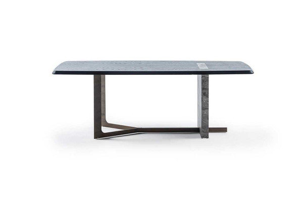 Moderno tavolo da pranzo rettangolare grigio in legno design di lusso