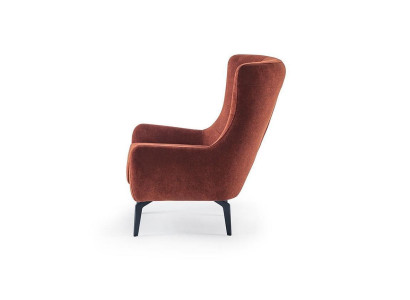 Design Chesterfield Moderno di Lusso, Divano Monoposto in Tessuto per Soggiorno Lounge.   Design Chesterfield moderno di lusso, poltrona in tessuto per il salotto.
