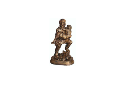 Scultura Pompieri salva Bambino Statua Eroe in rame Imitazione 25 cm Decorazione