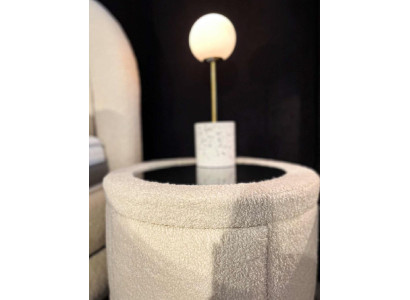 Set da camera da letto bianco elegante con letto 2 comodini in legno di lusso moderno 3 pezzi.
