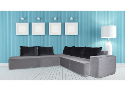 Divano angolare design in tessuto, divano a sistema in velluto, divano angolare, divano SL 2.