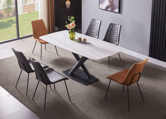 Tavoli da pranzo di lusso tavolo da pranzo in metallo moderno mobili Nuovo in acciaio inossidabile
