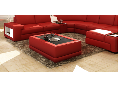 Tavolini da salotto di lusso in pelle Polser, design per soggiorno, tavolino da salotto.