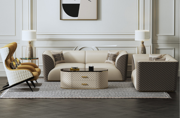 Garnitura divano 3 posti + 2 posti, tavolino, tavolino da salotto, divano da soggiorno, divano 3 pezzi