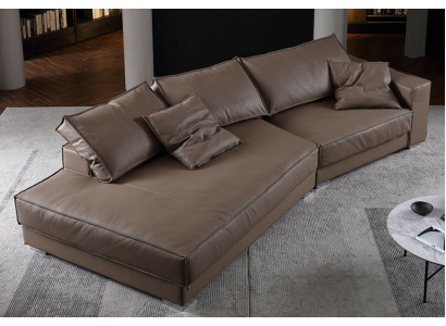 Moderni divani in pelle, divano angolare, divano design angolare a L.