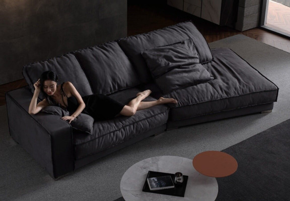 Design a forma di L Moderno Divano di lusso Nuovo Divano angolare Divani Tessuto Letto Funzione