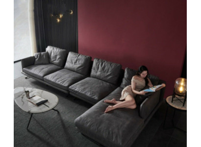Mobili italiani per soggiorno in stile soft, divani design angolari a L.