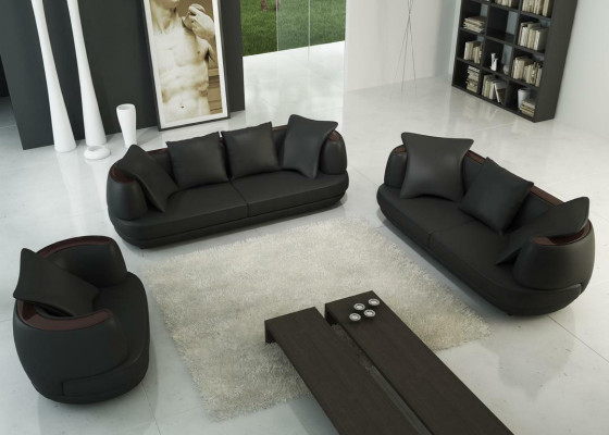 Set di divani di design di lusso Classica poltrona in pelle Set divano