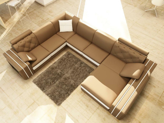 XXL grande divano da soggiorno angolare divano angolo set seduta divani in pelle