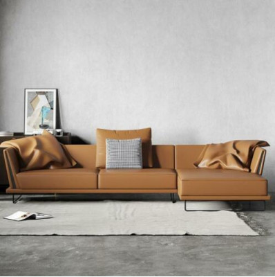 Divano d'angolo in pelle a forma di L, divano da soggiorno, design divano, divano lounge, divani d'angolo nuovi.