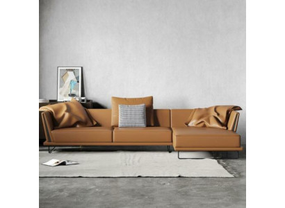 Divano d'angolo in pelle a forma di L, divano da soggiorno, design divano, divano lounge, divani d'angolo nuovi.