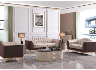 Set completo di divani composizione 3+2+1 design divano soggiorno