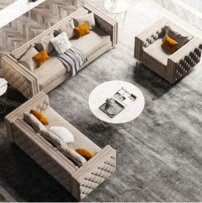 Chesterfield Set di divani 321 Relax Divano design Divani in velluto