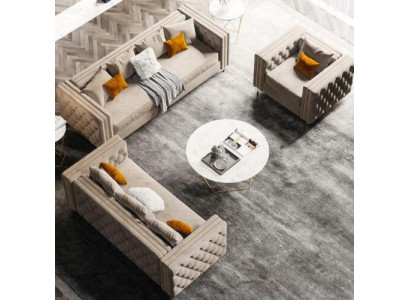 Chesterfield Set di divani 321 Relax Divano design Divani in velluto