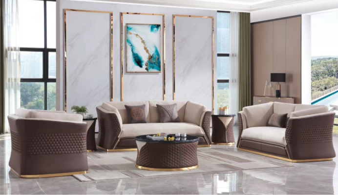 Divano in pelle da 3+2+1 posti, divano, decorazione, soggiorno, set di mobili