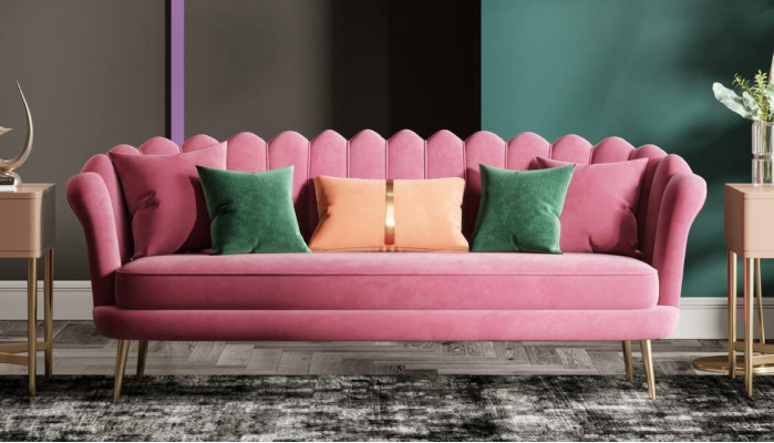 Mobili Seduta Design Divano Lounge Divani Tessile Velluto Set di divani 3+2+1 posti Divano