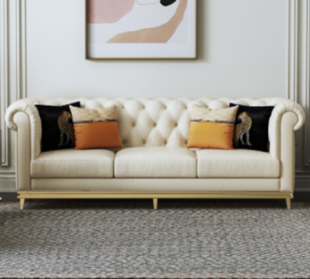 Divano Chesterfield blu scuro 3+2 Set per salotto, divani imbottiti.