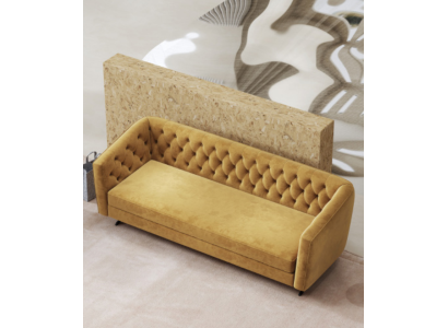 Set da divano giallo per il soggiorno Esclusivo set di 3+2 divani Chesterfield imbottiti